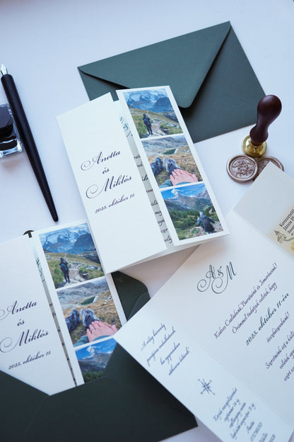 EM76 - Kinyitható fényképes esküvői meghívó