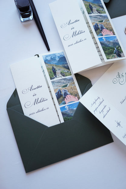 EM76 - Kinyitható fényképes esküvői meghívó