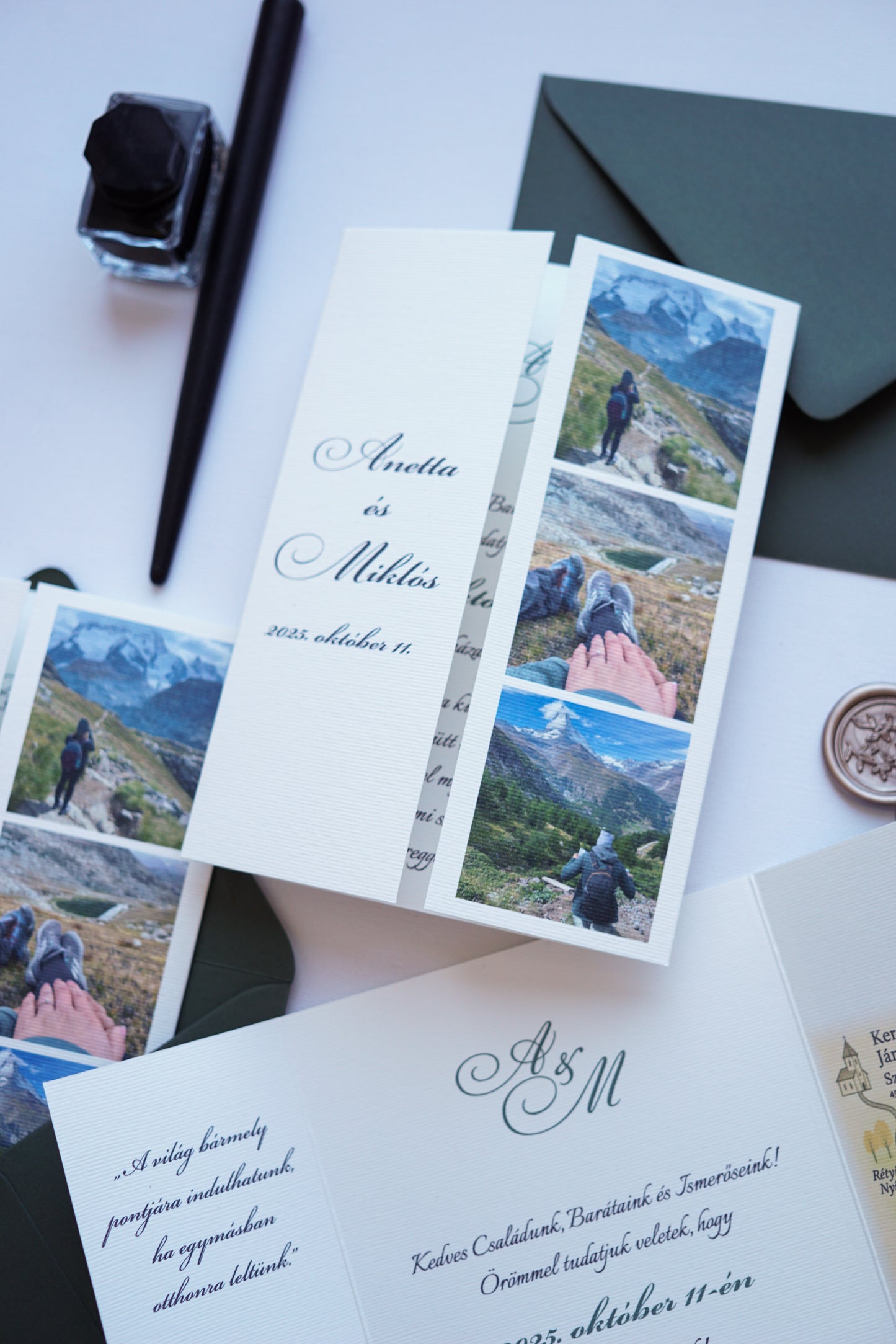 EM76 - Kinyitható fényképes esküvői meghívó