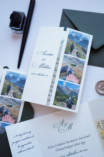 EM76 - Kinyitható fényképes esküvői meghívó