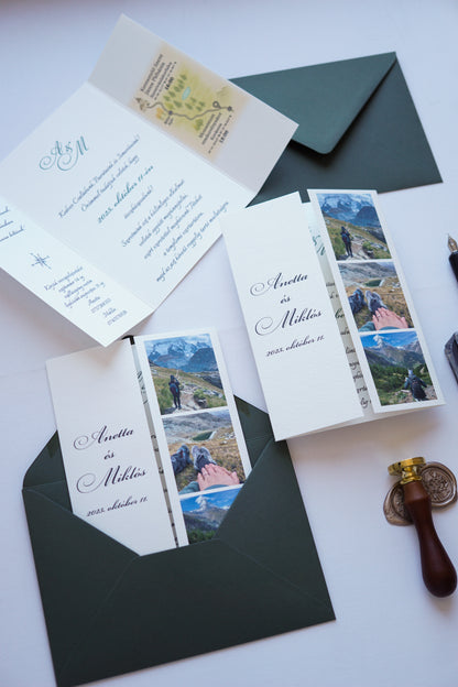 EM76 - Kinyitható fényképes esküvői meghívó