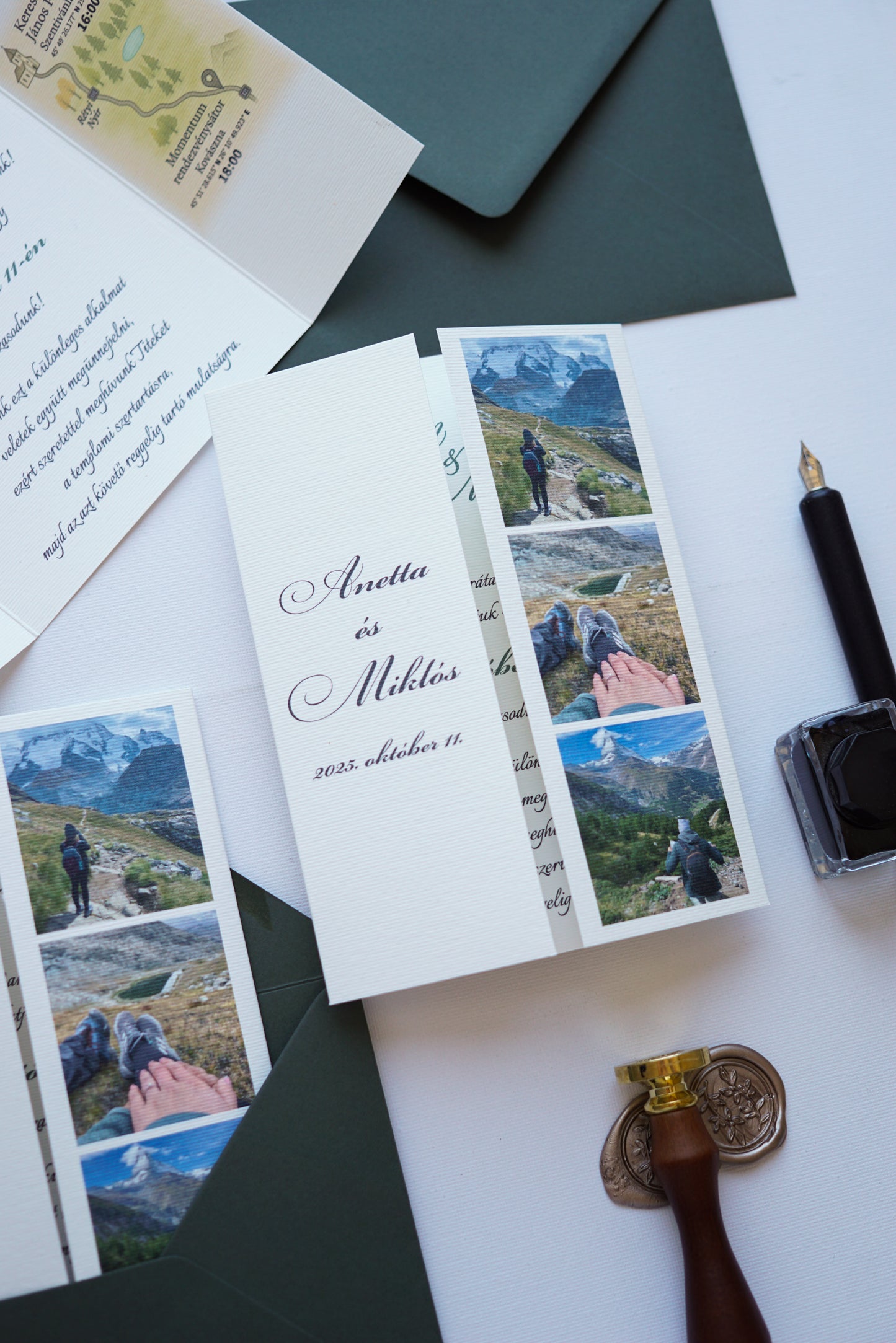 EM76 - Kinyitható fényképes esküvői meghívó