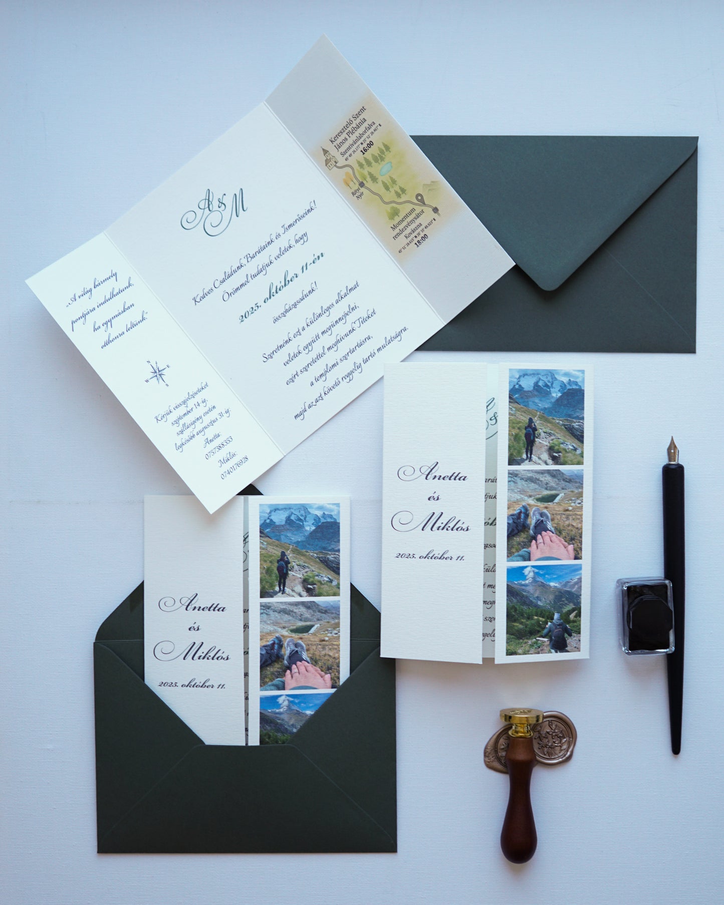 EM76 - Kinyitható fényképes esküvői meghívó