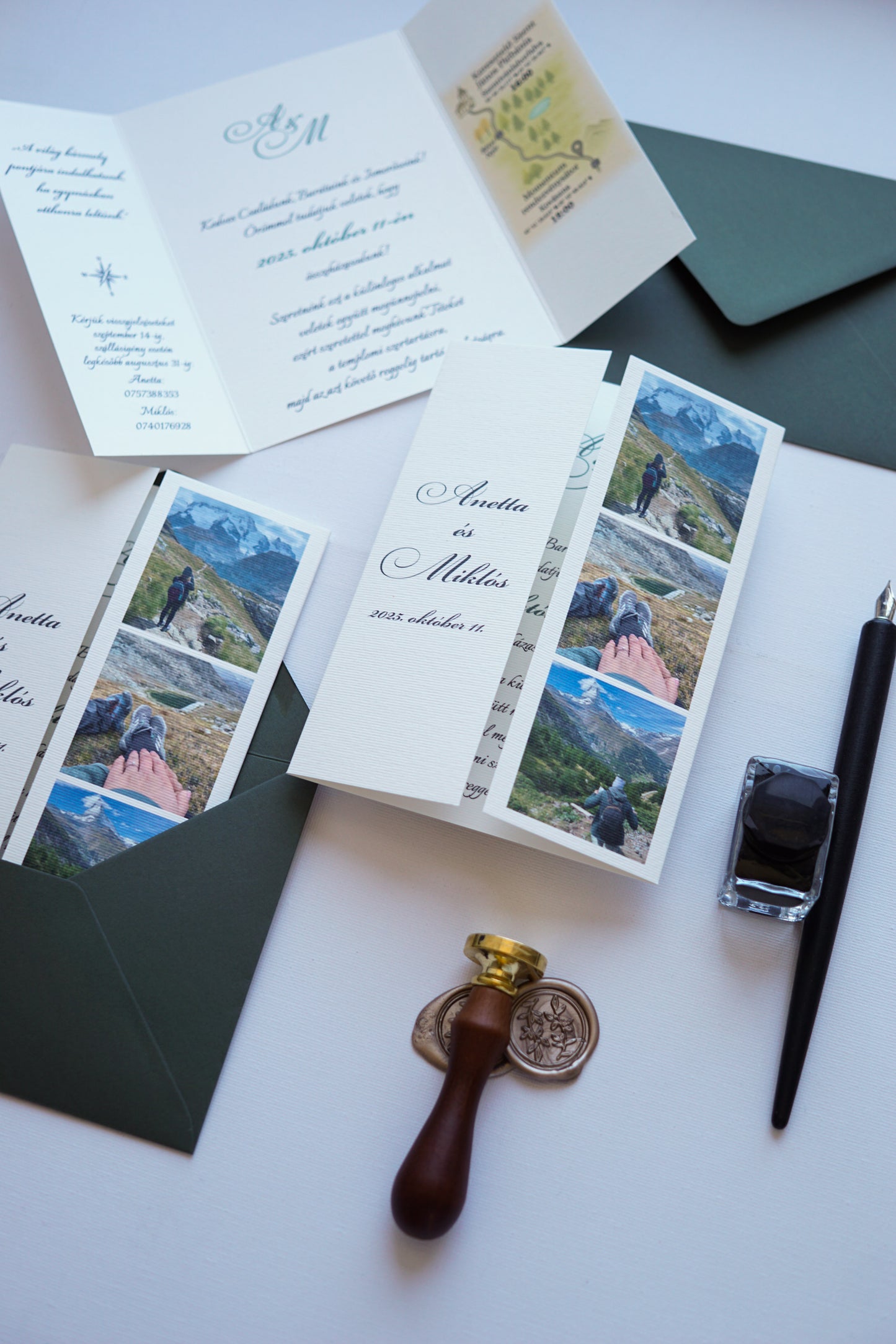 EM76 - Kinyitható fényképes esküvői meghívó