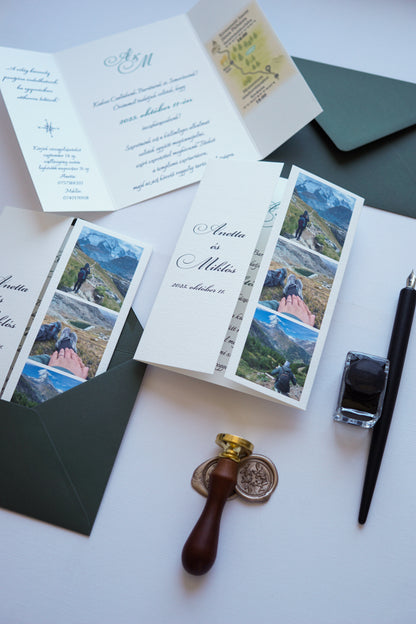 EM76 - Kinyitható fényképes esküvői meghívó