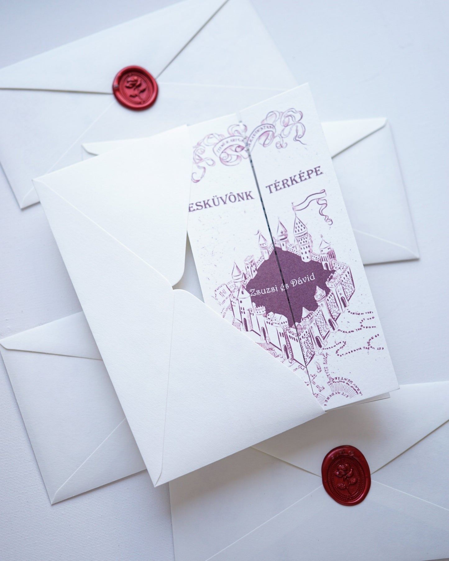 EM64 - Hogwarts Map wedding invitation, Harry Potter invitation