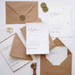 EM59 - Dip paper minimalist wedding invitation with torn edges