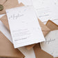 EM59 - Dip paper minimalist wedding invitation with torn edges