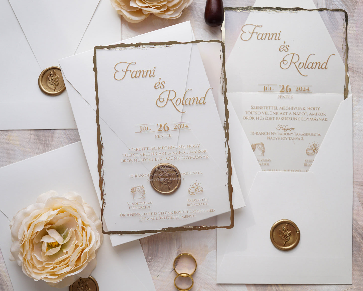 9261 with optional envelope - Plexi wedding invitation 