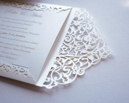 39617 - Lézervágott Esküvői Meghívó-esküvői meghívó-Erdélyi Esküvői Meghívók-elegáns,lasercut,premium-Erdélyi Esküvői Meghívók