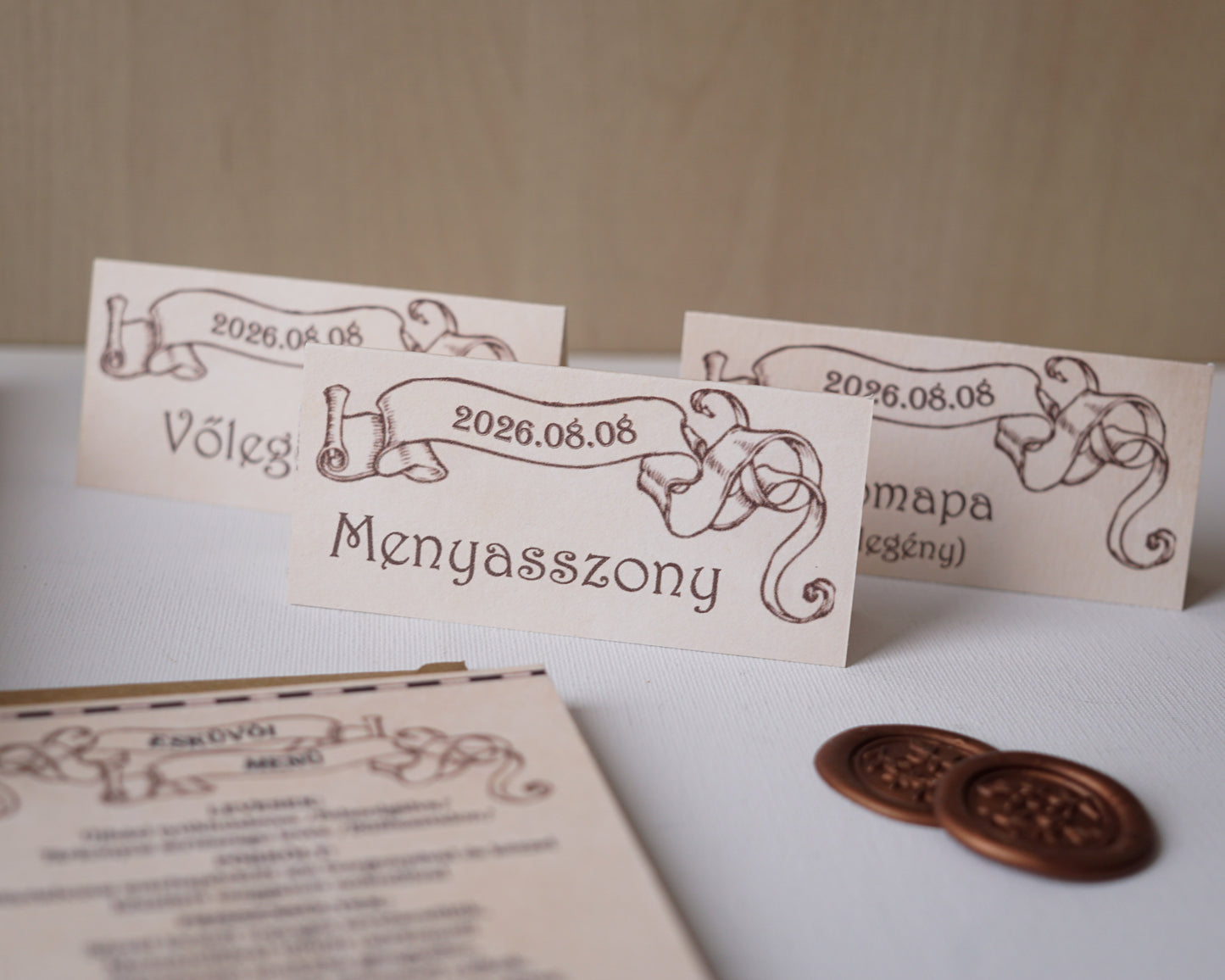 ME64 - Egy lapos vintage menü - Harry Potteres meghívóhoz