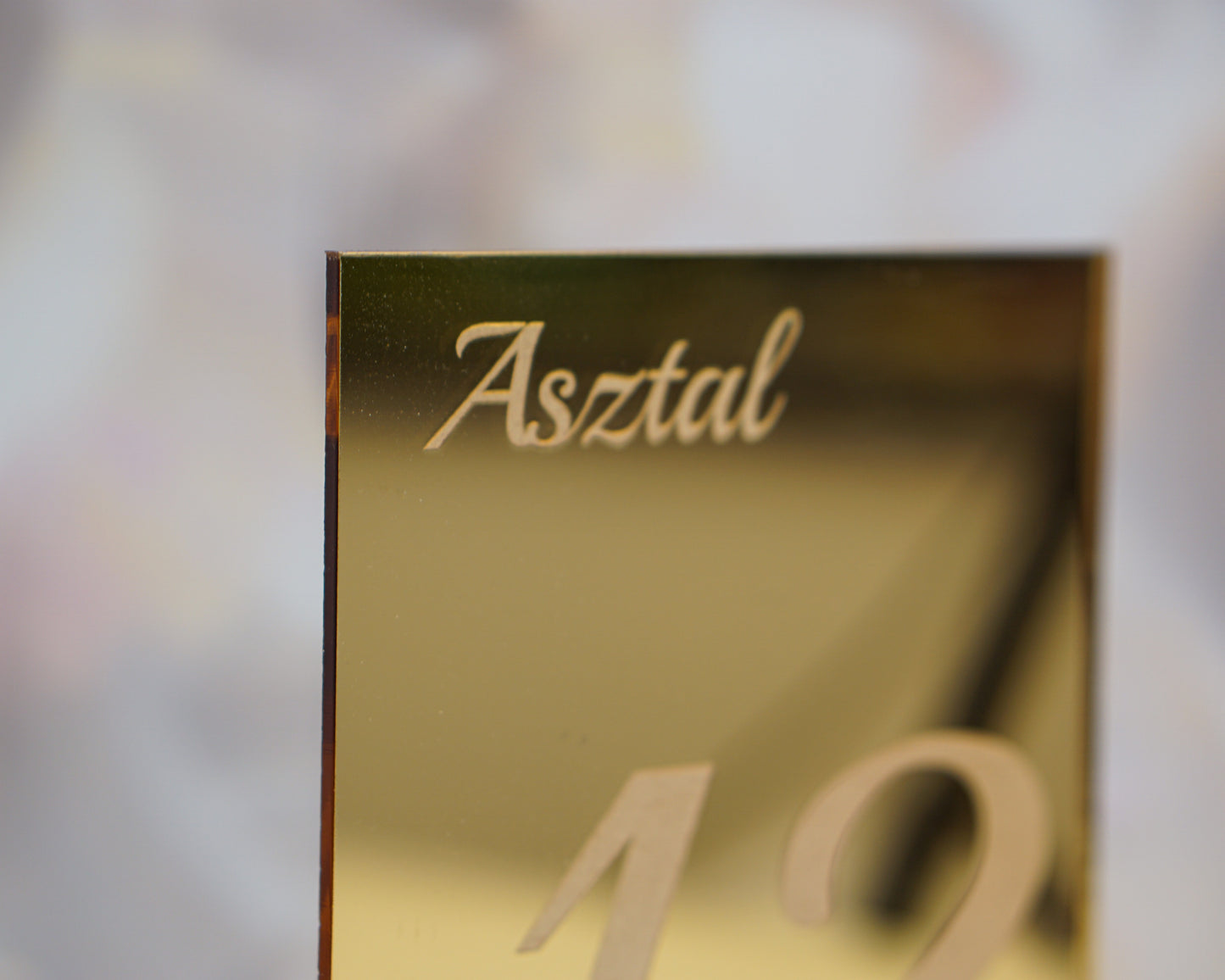 AS07 - Laser cut plexiglass table number