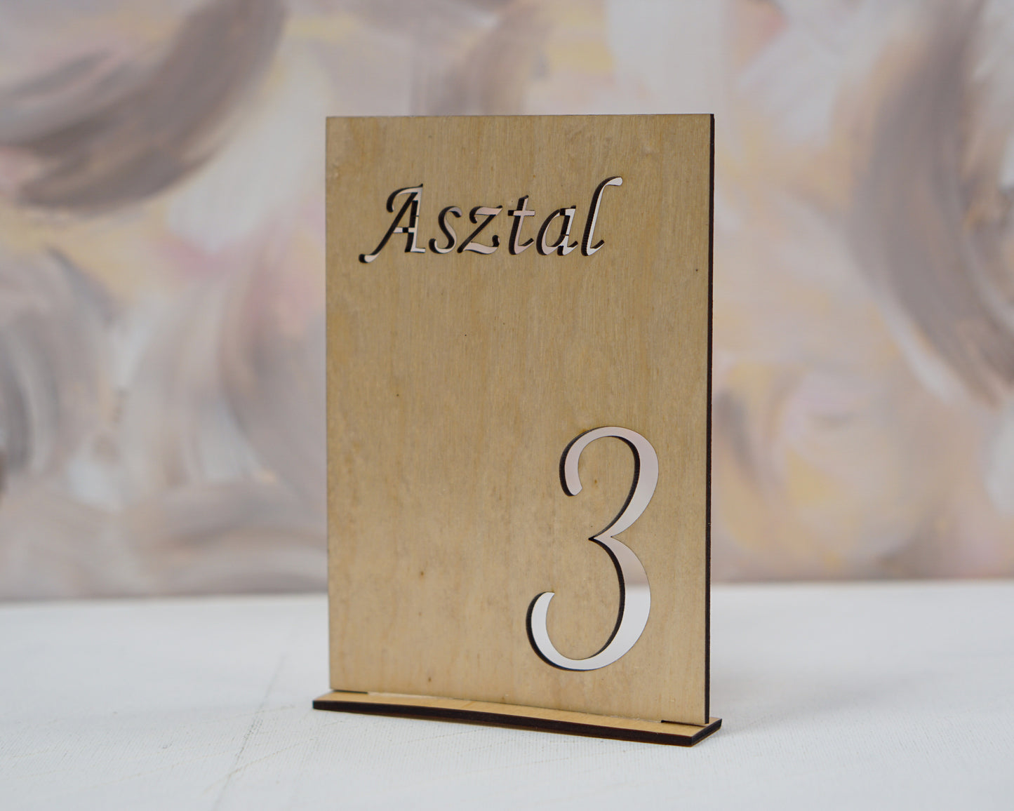 AS03 - Laser cut wooden table number