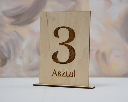 AS04 - Lézervágott fa asztalszám-Asztalszám-Erdélyi Esküvői Meghívók-asztalszám,fa,greenery-Erdélyi Esküvői Meghívók