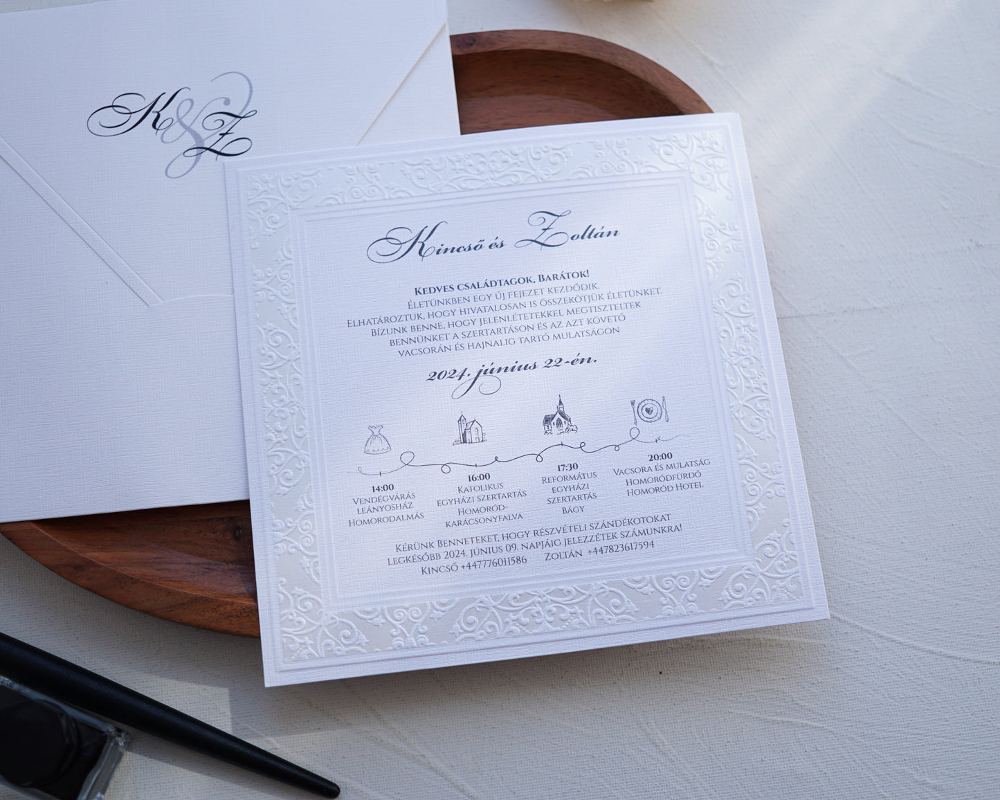 1121 - Embossed Wedding Invitation