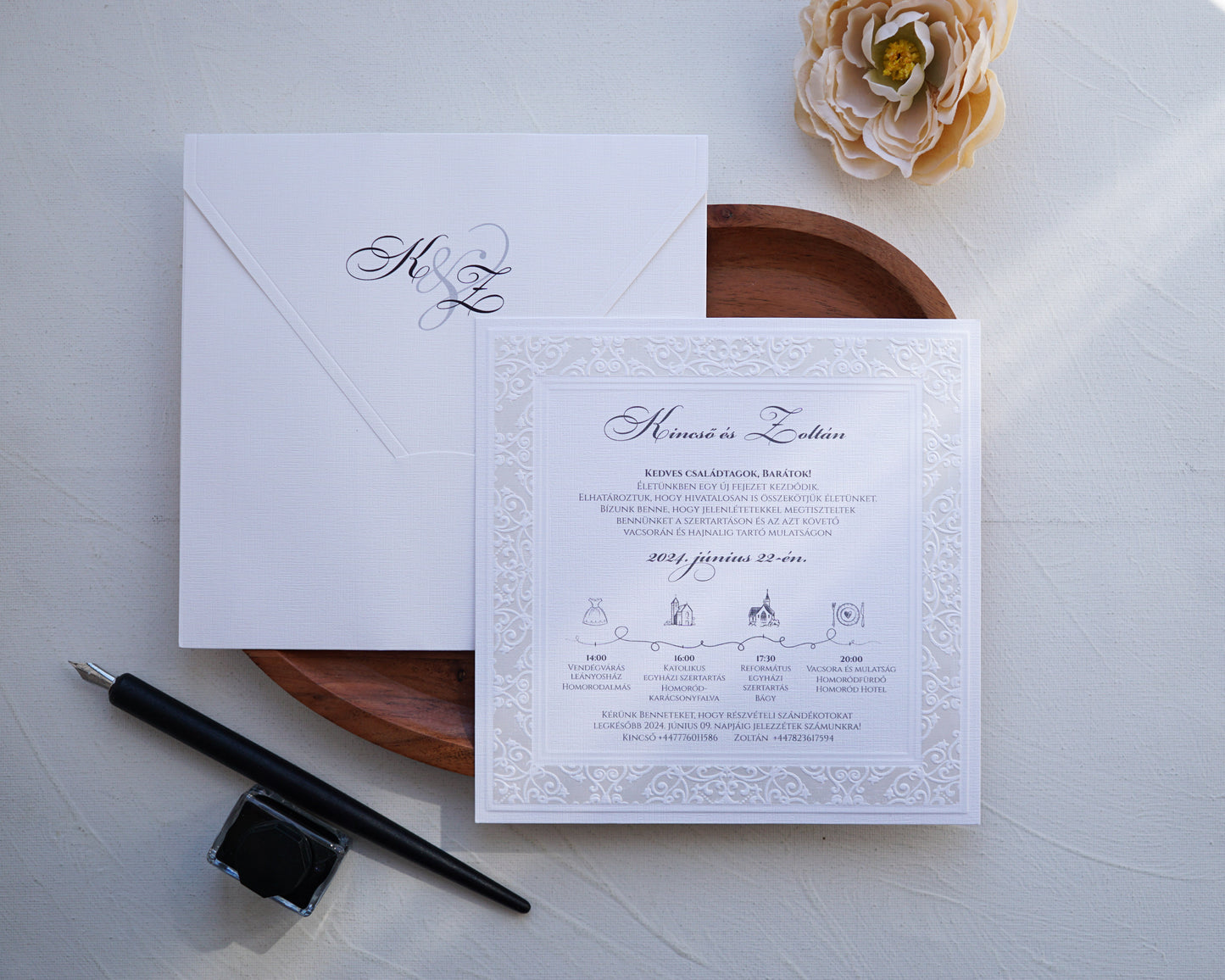 1121 - Embossed Wedding Invitation