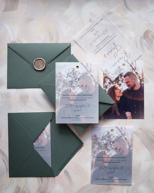 EM57 - Photographic minimalist wedding invitation