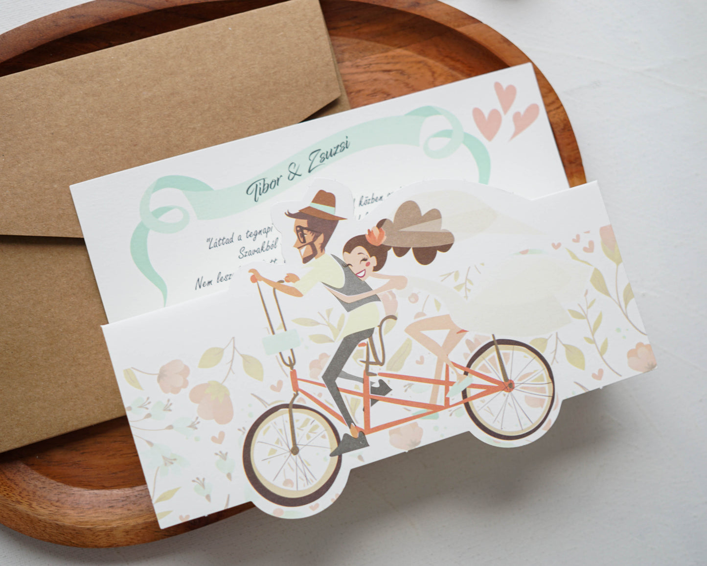 39629 - invitatie de nunta cu bicicleta