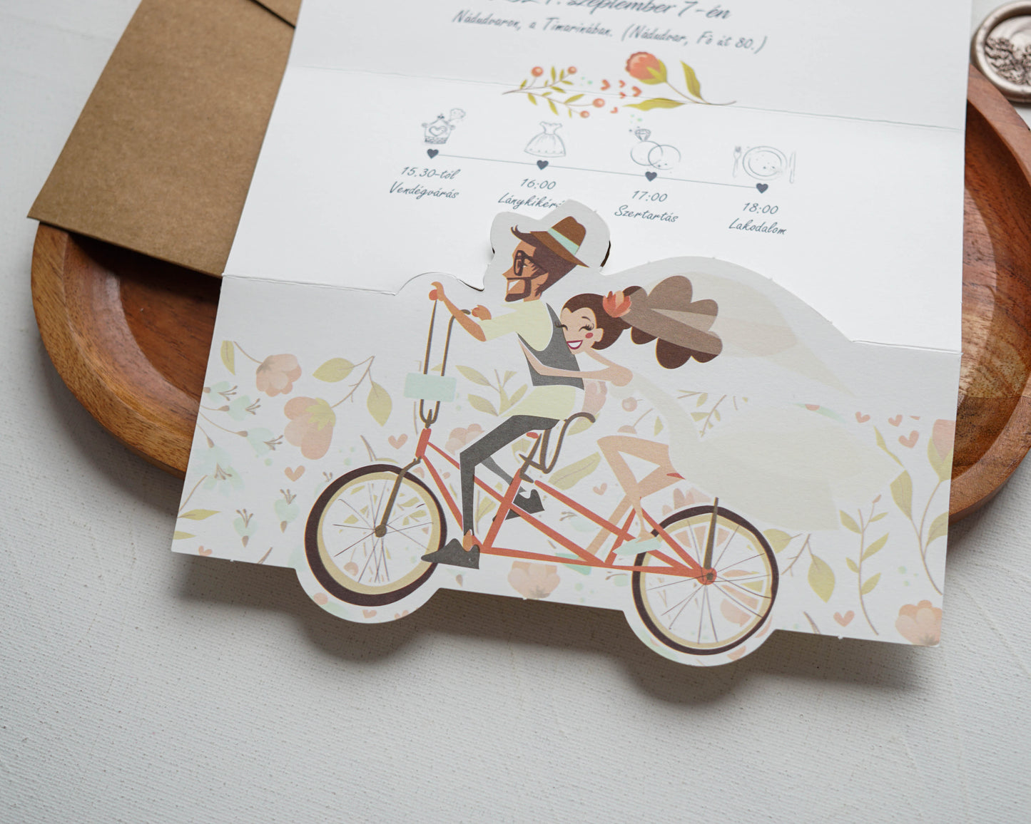 39629 - invitatie de nunta cu bicicleta