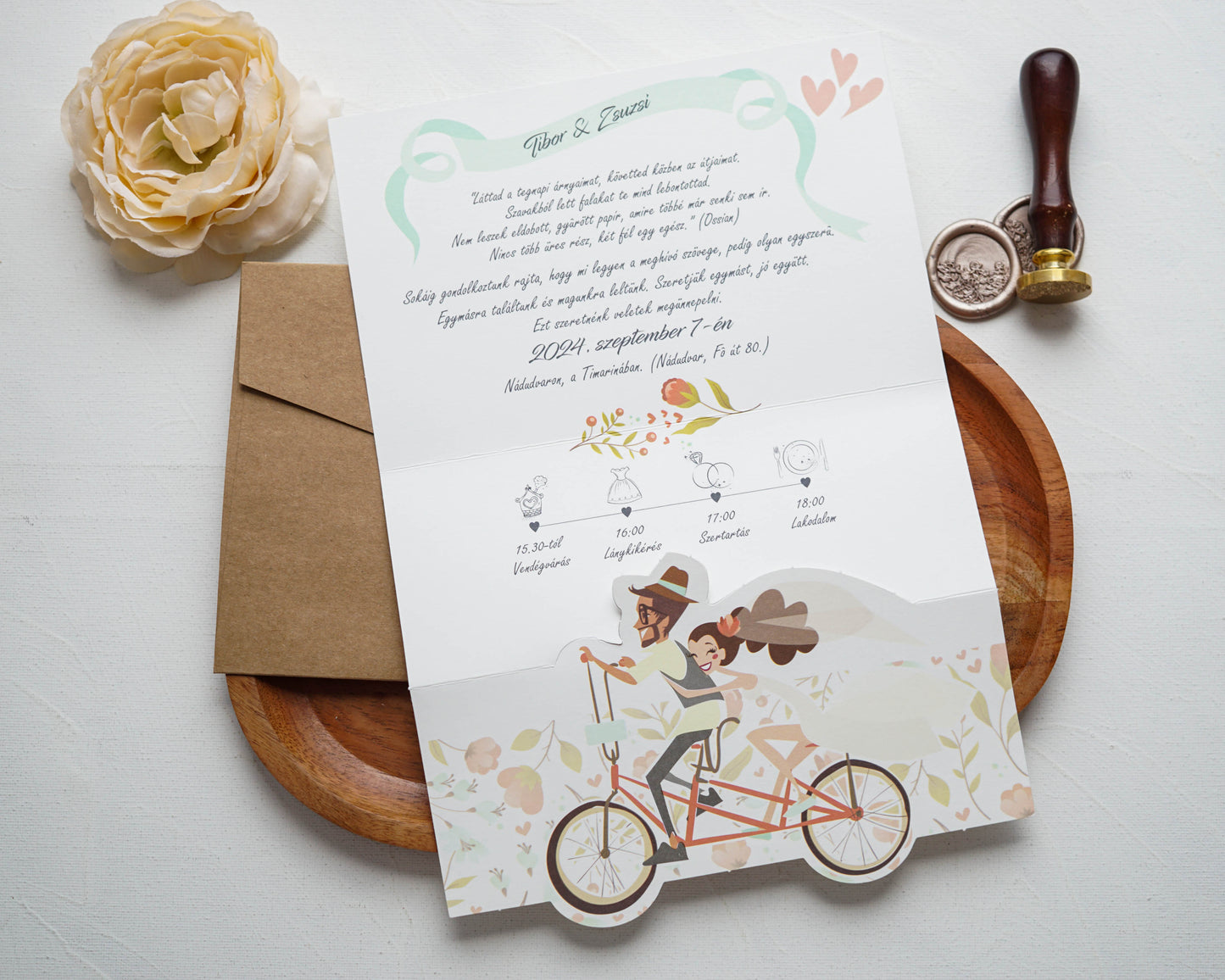 39629 - invitatie de nunta cu bicicleta