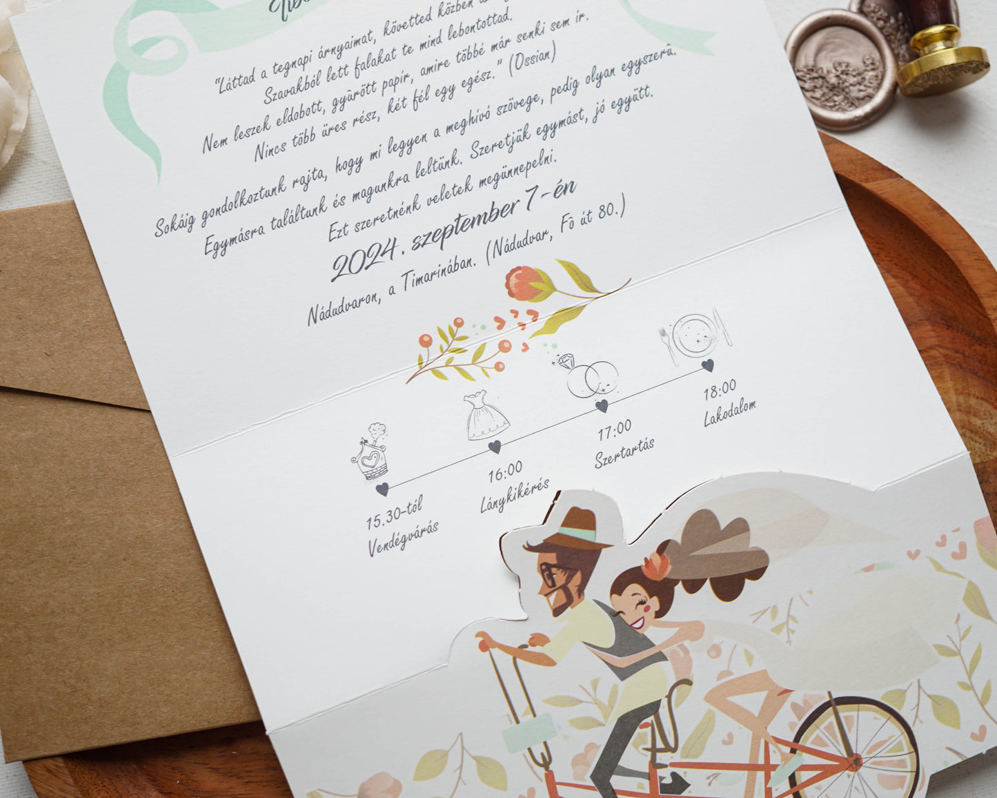 39629 - invitatie de nunta cu bicicleta