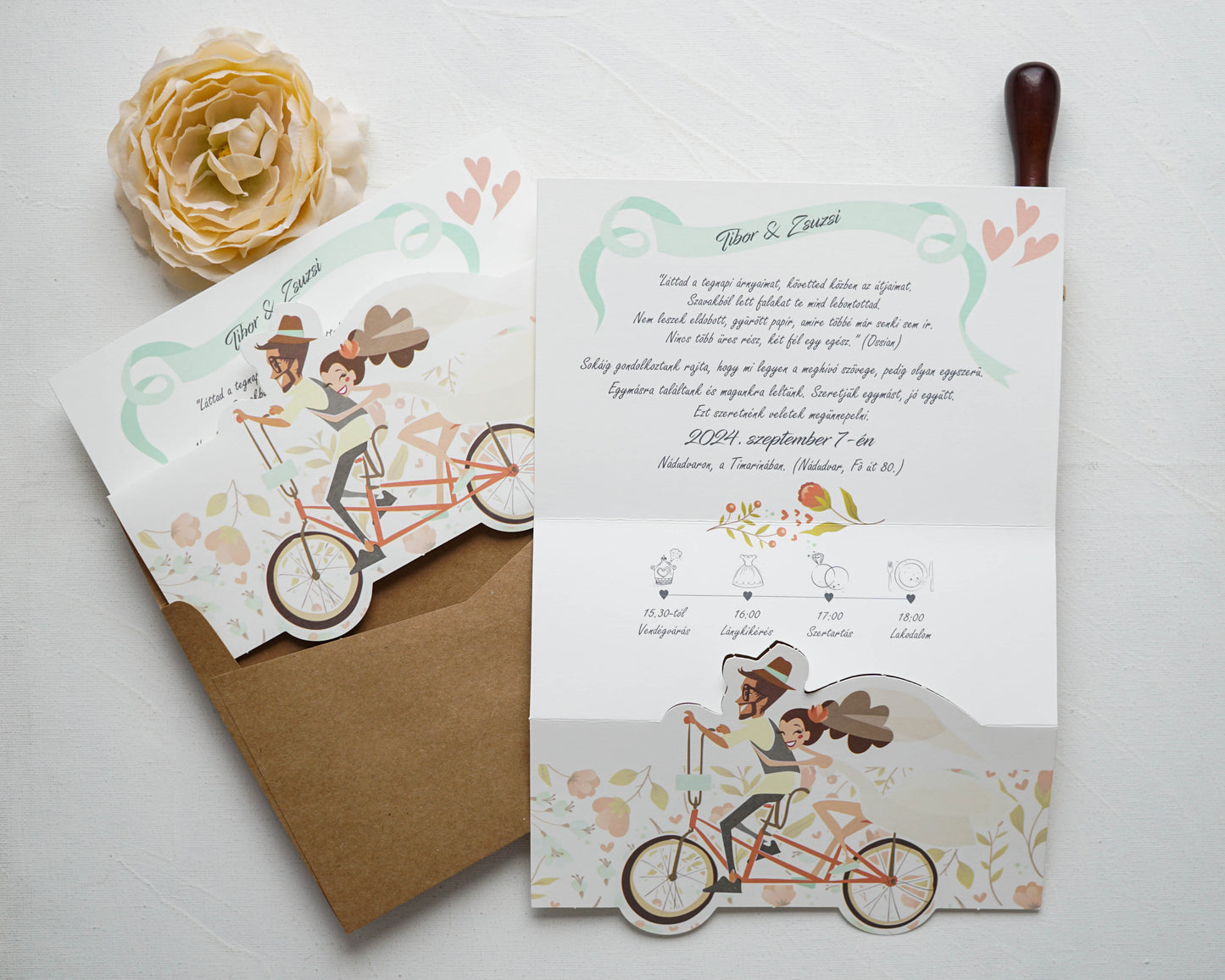 39629 - invitatie de nunta cu bicicleta