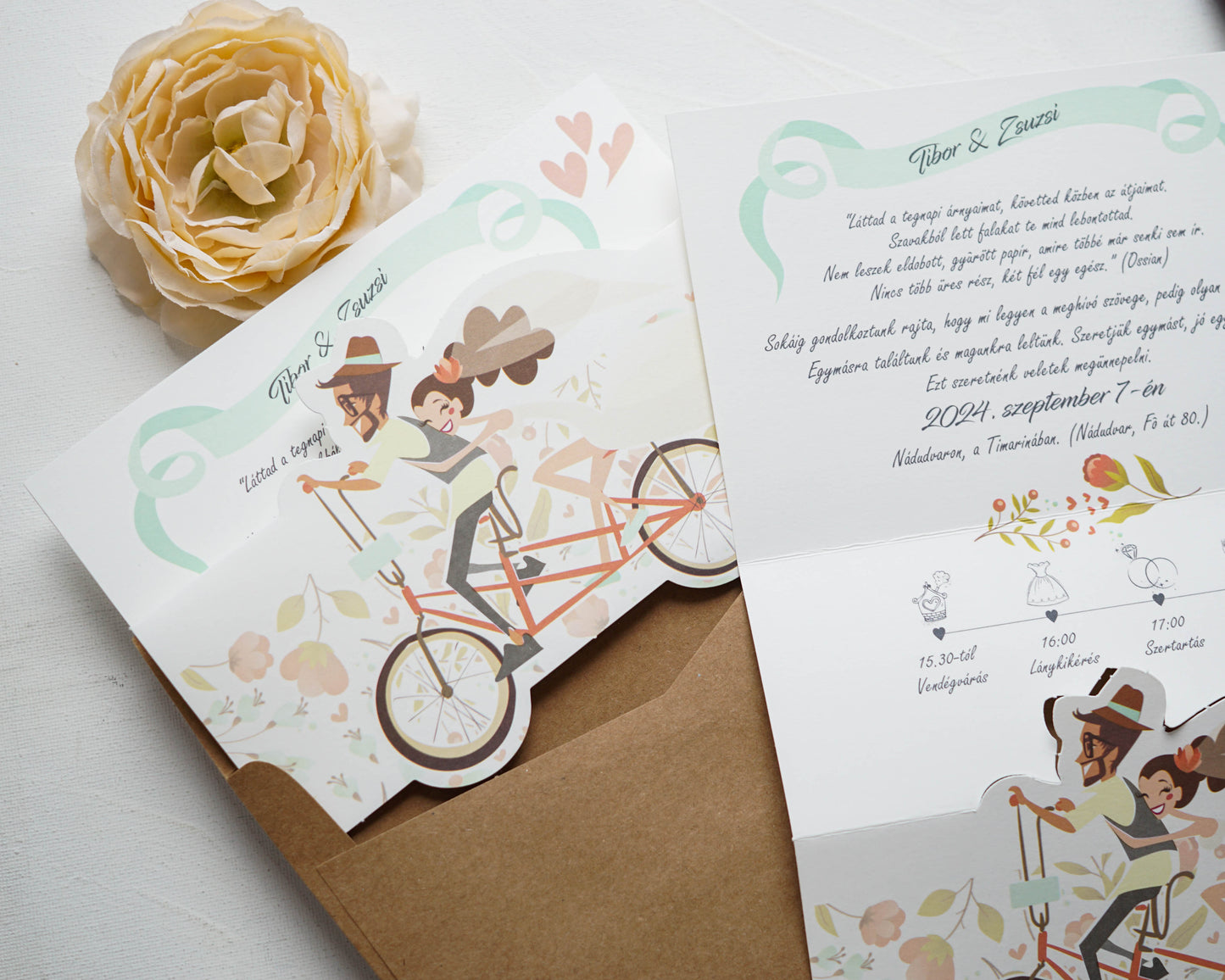 39629 - invitatie de nunta cu bicicleta