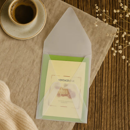 Transparent foil decorative envelope opening on the short side - i8 - 13.4 x 18.2 cm. - MADE TO ORDER 