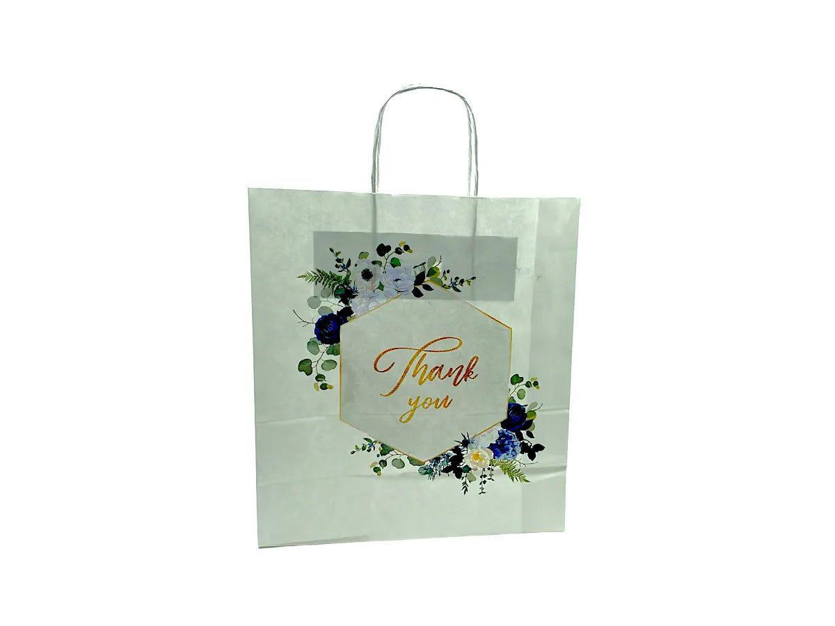 Blue floral wedding gift bag - PS03