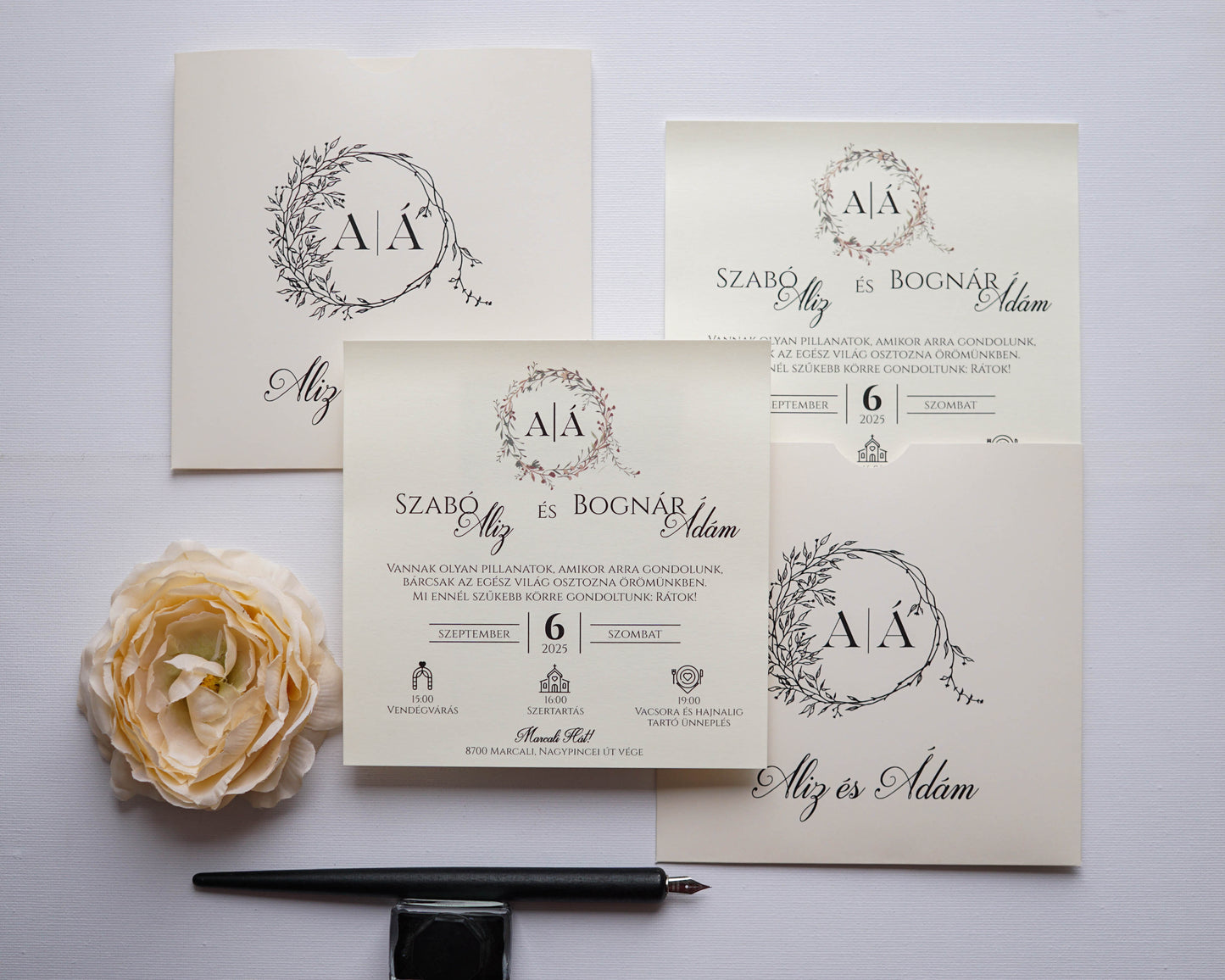 9286 - Faágas Esküvői meghívó