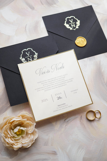 9282 - Elegáns Esküvői Meghívó