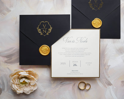 9282 - Elegáns Esküvői Meghívó