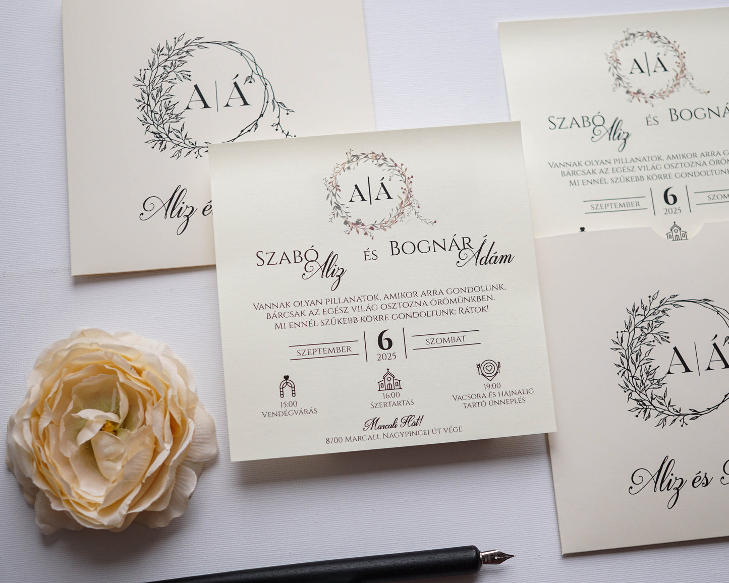 9286 - Faágas Esküvői meghívó