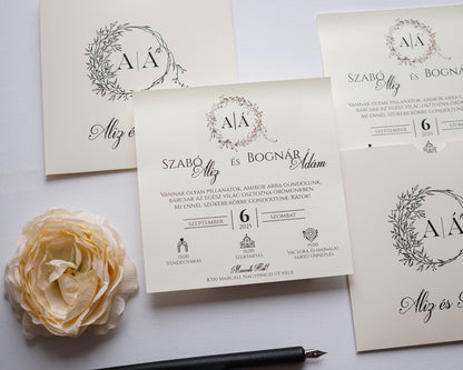 9286 - Faágas Esküvői meghívó