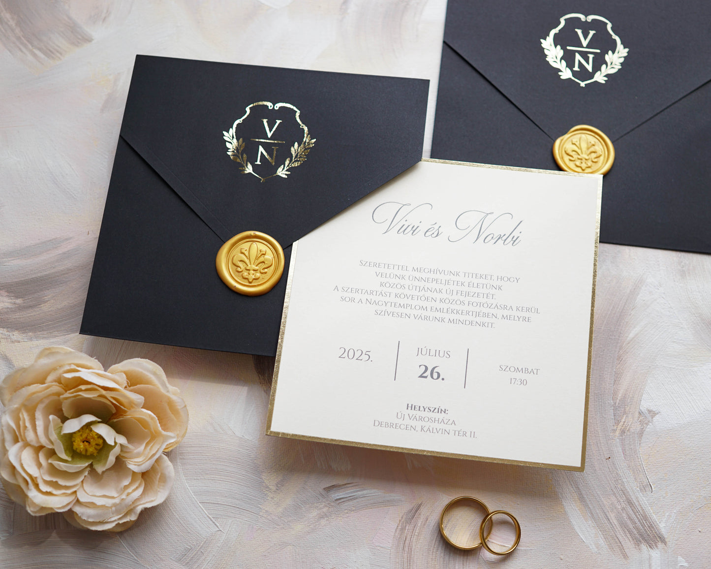 9282 - Elegáns Esküvői Meghívó