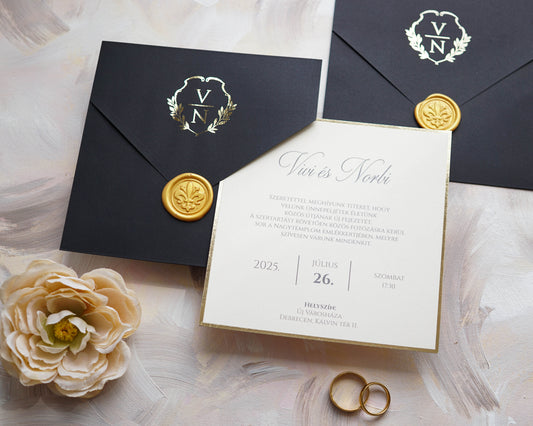 9282 - Elegáns Esküvői Meghívó