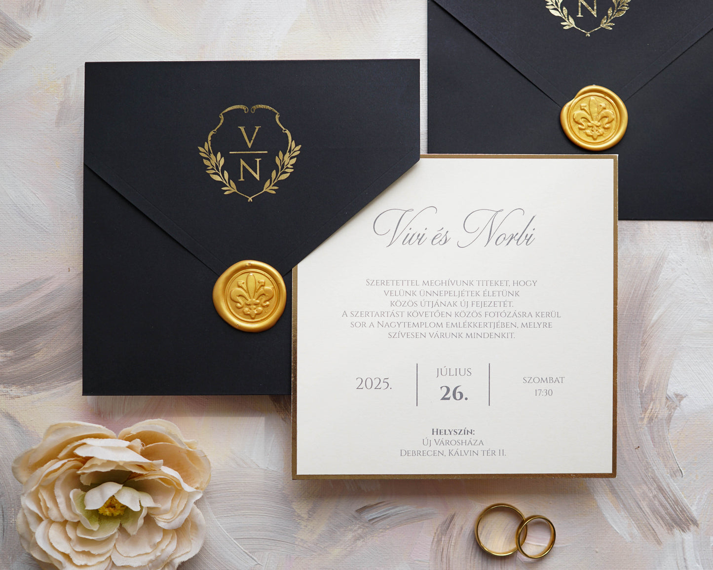 9282 - Elegáns Esküvői Meghívó