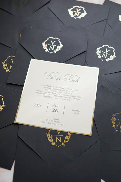 9282 - Elegáns Esküvői Meghívó