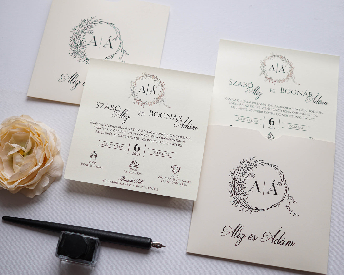 9286 - Faágas Esküvői meghívó