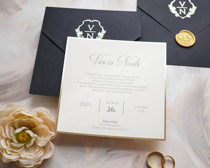 9282 - Elegáns Esküvői Meghívó