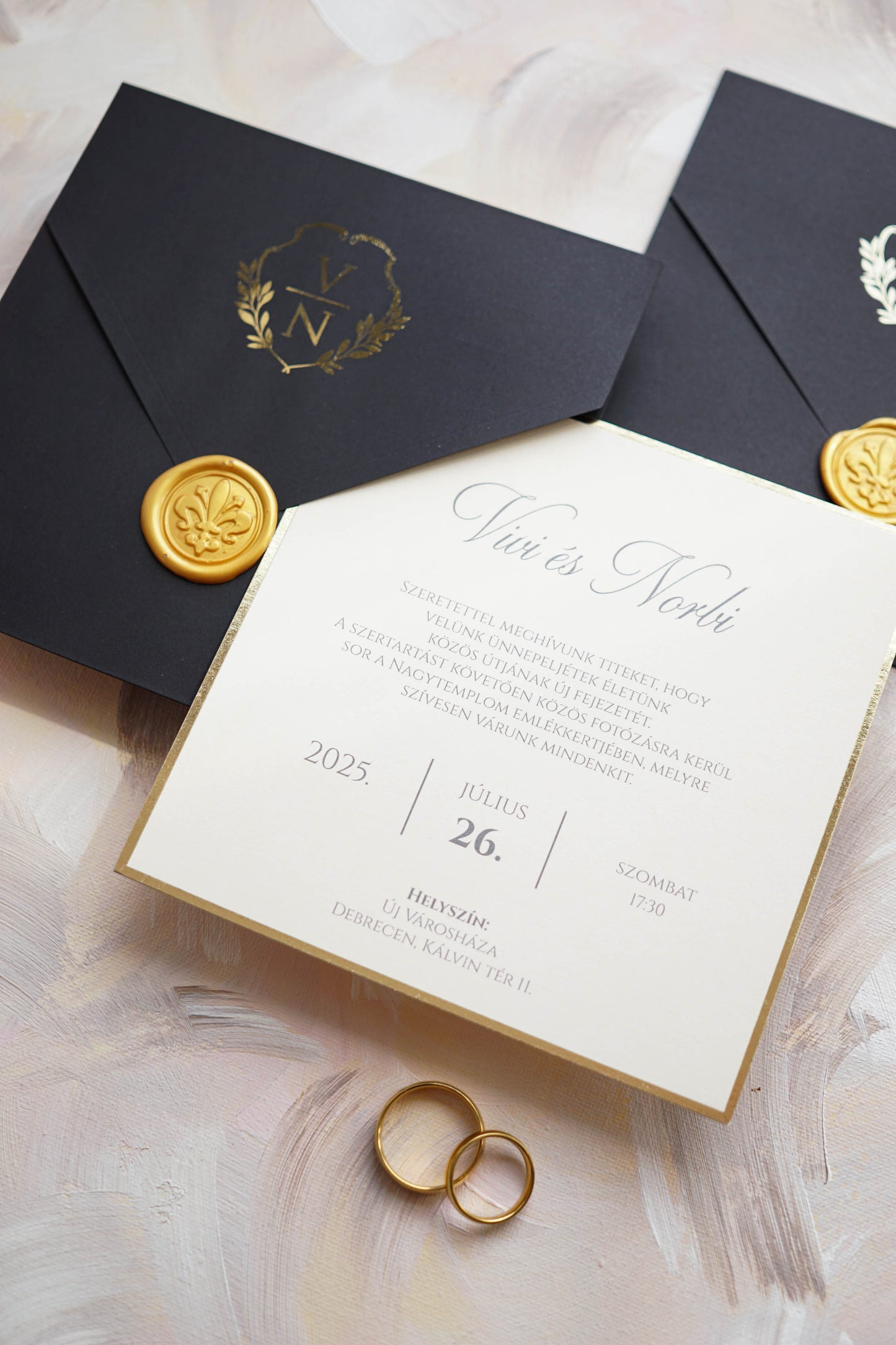 9282 - Elegáns Esküvői Meghívó