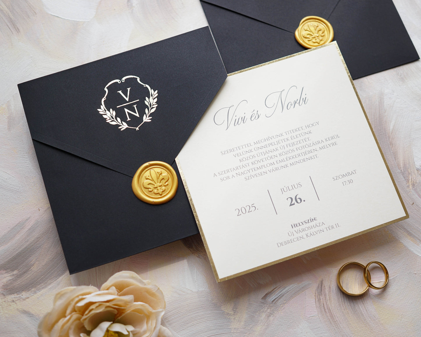 9282 - Elegáns Esküvői Meghívó