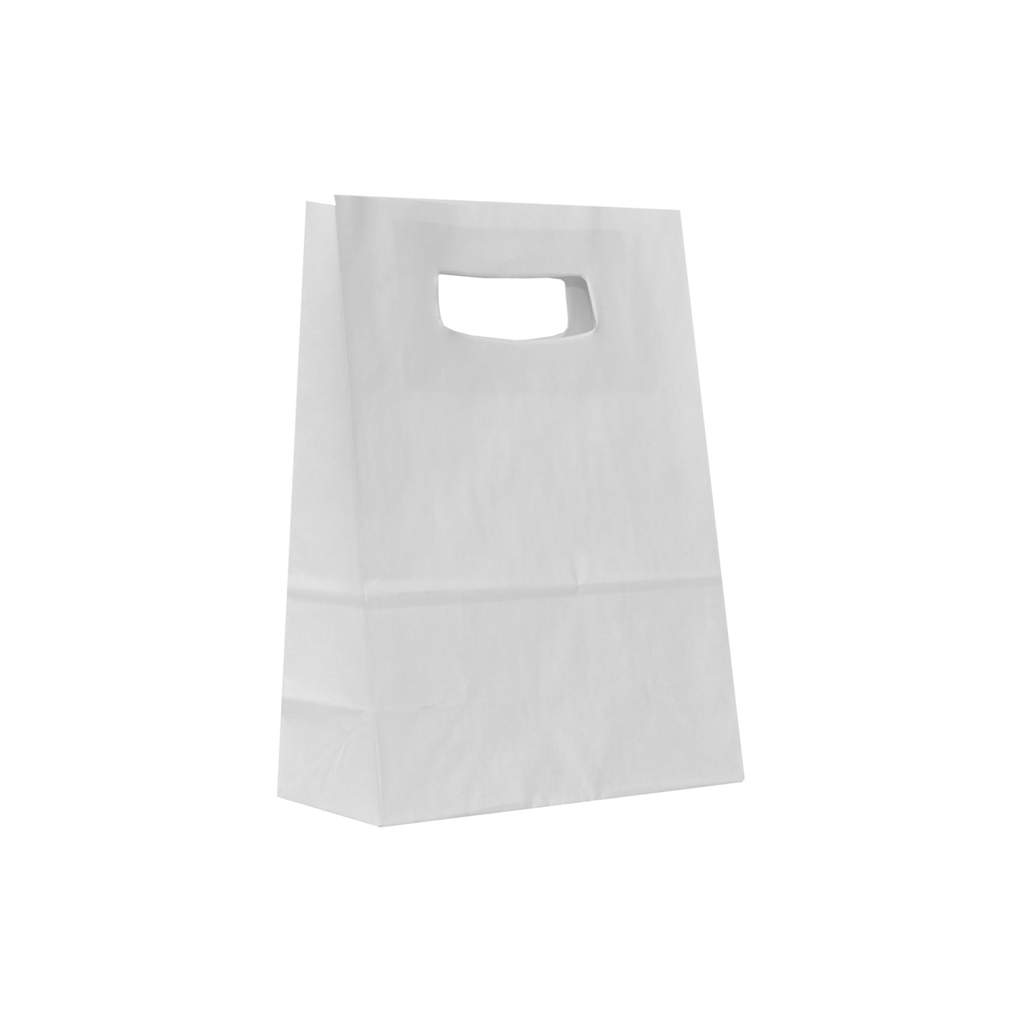 White gift bag with cut-out tongs M