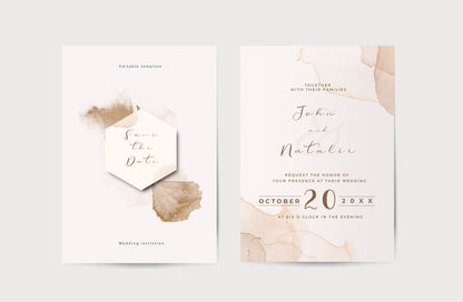 Esküvői meghívó EM06 - Két oldalas Akvarell hatású esküvői meghívó - Erdélyi Esküvői Meghívók - Wedding invitation EM06 - Két oldalas Akvarell hatású esküvői meghívó - invitatii de nunta EM06 - Két oldalas Akvarell hatású esküvői meghívó