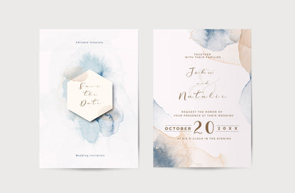 Esküvői meghívó EM06 - Két oldalas Akvarell hatású esküvői meghívó - Erdélyi Esküvői Meghívók - Wedding invitation EM06 - Két oldalas Akvarell hatású esküvői meghívó - invitatii de nunta EM06 - Két oldalas Akvarell hatású esküvői meghívó