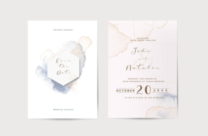 Esküvői meghívó EM06 - Két oldalas Akvarell hatású esküvői meghívó - Erdélyi Esküvői Meghívók - Wedding invitation EM06 - Két oldalas Akvarell hatású esküvői meghívó - invitatii de nunta EM06 - Két oldalas Akvarell hatású esküvői meghívó