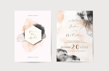 Esküvői meghívó EM06 - Két oldalas Akvarell hatású esküvői meghívó - Erdélyi Esküvői Meghívók - Wedding invitation EM06 - Két oldalas Akvarell hatású esküvői meghívó - invitatii de nunta EM06 - Két oldalas Akvarell hatású esküvői meghívó