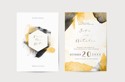 Esküvői meghívó EM06 - Két oldalas Akvarell hatású esküvői meghívó - Erdélyi Esküvői Meghívók - Wedding invitation EM06 - Két oldalas Akvarell hatású esküvői meghívó - invitatii de nunta EM06 - Két oldalas Akvarell hatású esküvői meghívó