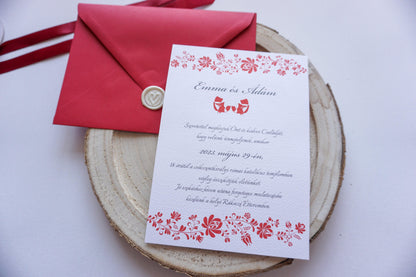 Esküvői meghívó EM04 - Két oldalas magyar népmesés meghívó - Erdélyi Esküvői Meghívók - Wedding invitation EM04 - Két oldalas magyar népmesés meghívó - invitatii de nunta EM04 - Két oldalas magyar népmesés meghívó