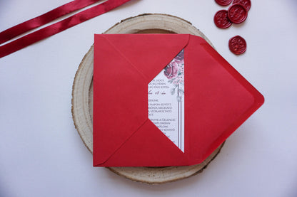 Esküvői meghívó EM08 - Egy oldalas Bordó virágmintás esküvői meghívó - Erdélyi Esküvői Meghívók - Wedding invitation EM08 - Egy oldalas Bordó virágmintás esküvői meghívó - invitatii de nunta EM08 - Egy oldalas Bordó virágmintás esküvői meghívó